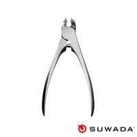 日本職人指甲剪-經典款 L，銀色金屬材質，剪刀式設計，刀刃部分為彎曲狀。