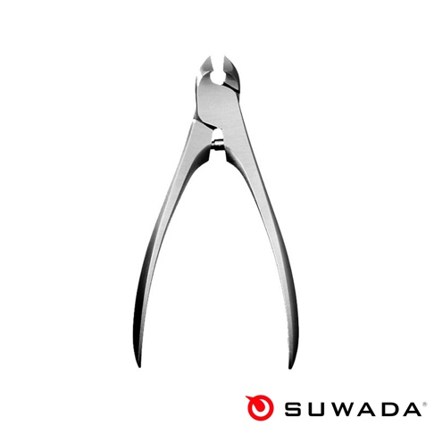 日本職人指甲剪-經典款 L，銀色金屬材質，剪刀式設計，刀刃部分為彎曲狀。