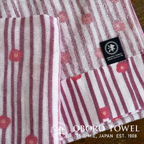 津OBORO 朧染和紋款待之心紗布毛巾，日本製造，尺寸32x90cm