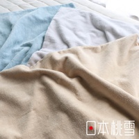 三色吸濕透氣絲絨風毛巾枕套，近距離展示淺藍、淺灰和米色三種柔和色彩，材質觸感細膩，呈現蓬鬆的絨毛質感，適合用於枕頭。