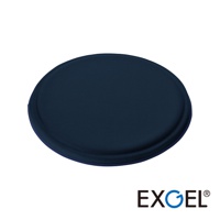 MARU PUNI 圓座墊，深藍色，圓形，布料材質，邊緣有縫線。