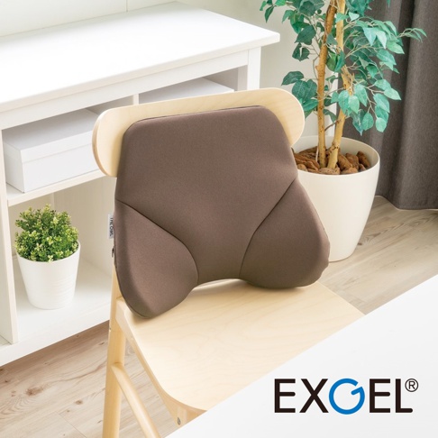 貓頭鷹基本款背墊，咖啡色，布質表面，中間有支撐突起，兩側有弧形翼狀支撐。