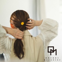 和風水引花結素色髮圈