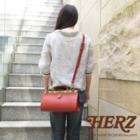 職人手作皮革復古口金兩用手提包 P-8