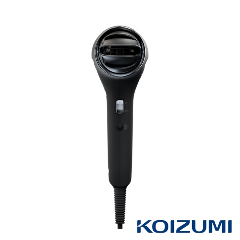 KOIZUMI 黑色護髮吹風機，帶有 UP/DOWN 和 HOT/COOL/OFF 控制按鈕