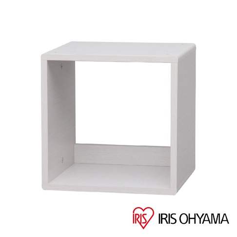 淺木紋色圓角無門組合收納櫃，材質為木質板材，開放式方形空間設計，適合堆疊組合使用。