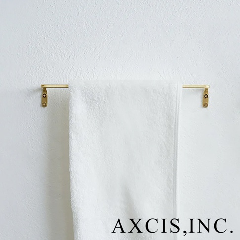 AXCIS,INC. 品牌輕奢黃銅單桿毛巾架，簡約時尚，用於浴室收納。