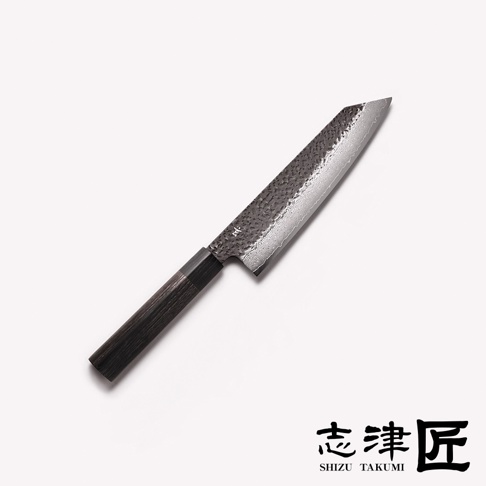 志津匠玄 Bunka 文化刀 14.5cm 黑色木柄搭配鍛造紋理刀刃