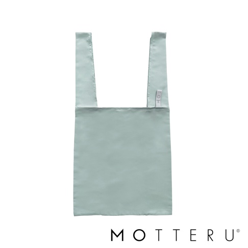 淺綠色大容量摺疊環保隨行袋，採用光滑材質，配有兩個寬提把，袋身印有「TOM」標誌。