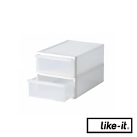 可堆疊抽屜式收納箱 S 2入 (共2色)