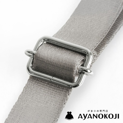 A silver strap with a metal adjuster buckle, with the AYANOKOJI logo and Japanese text at the bottom.