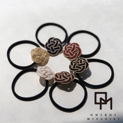 和風水引花結金絲髮圈 (共4色)