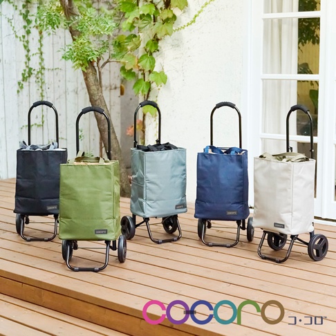 五台2WAY手提收納折疊推車，顏色分別為黑色、軍綠色、灰色、海軍藍及米白色，皆為布面材質，配備黑色金屬骨架、雙輪設計及手提把。