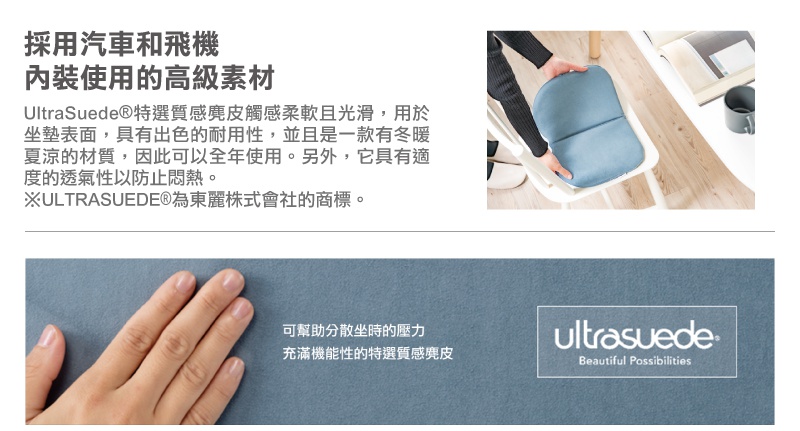 THE OWL HighestCompact 貓頭鷹進階款隨身坐墊，採用藍色 UltraSuede 材質，質感柔軟光滑，適合全年使用。