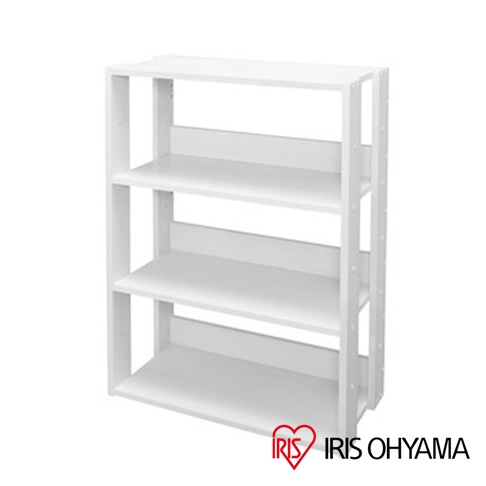 白色時尚分層收納架，寬60公分，共四層，由金屬材質製成，結構穩固，適合居家或辦公室收納。