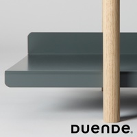 MARGE SHELF 4 四層置物收納架，展示灰色金屬層板與圓形淺木色木柱結構。