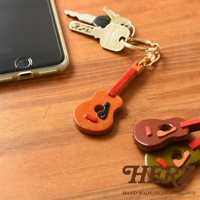 職人手作皮革吉他造型鑰匙圈 KE-206 (共5色)