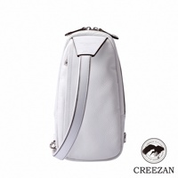 JETTER 隨身側背包 CJTE-021，白色荔枝紋皮革材質，單肩背帶設計，頂部有拉鍊開合，側面有品牌標誌。