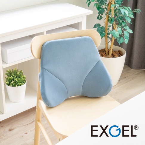 藍色貓頭鷹進階款背墊，採用柔軟親膚材質，具有符合人體工學的曲線設計，能提供良好的腰部支撐，適合放置於辦公椅或居家座椅上。