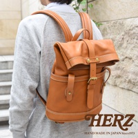 職人手作皮革雙口袋折蓋後背包 R-301 (共2種尺寸各5色)