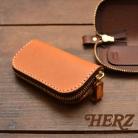 職人手作皮革橢圓形拉鍊鑰匙包 四鉤 KE-1 (共5色)