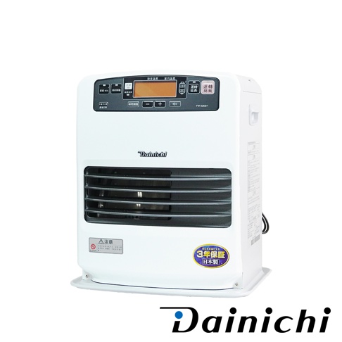 日製大日Dainichi FW-33KET電子式煤油暖氣機，具備智能恆溫、速暖、消臭、省電等功能，適用6-12坪空間。