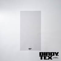 白色專業玻璃杯吸水擦布，材質為柔軟吸水纖維，印有黑色「BIRDY. TEX」品牌標誌。