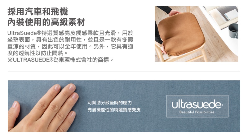 THE OWL 3D進階款坐墊，採用麂皮絨材質，觸感柔軟滑順，此款為棕褐色。