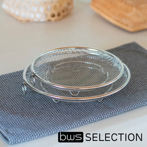 bws SELECTION 可拆式不鏽鋼圓型簡約萬用瀝水盤-22cm