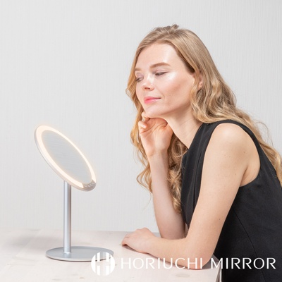 NAPURE 桌上型8段式調光三色LED化妝鏡 (附3倍迷你放大鏡)