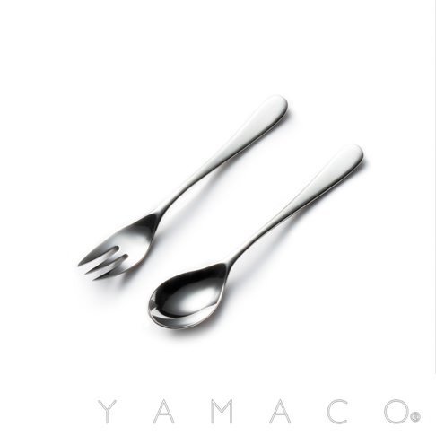 霧面不鏽鋼點心叉匙兩件組