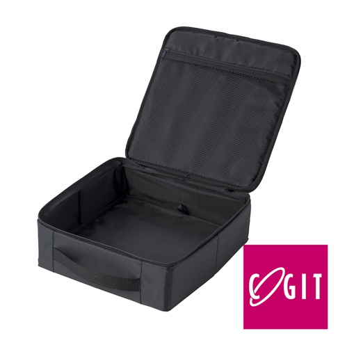 COGIT 汽車椅縫專用多功能收納盒，黑色，內部有網狀拉鍊隔層。