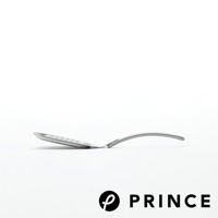 銀色金屬材質的小磨泥器，具有光滑的表面和長柄，末端有弧度設計。