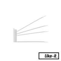 白色塑膠製三段可調節雙層收納鞋架，展示了四根向上傾斜的支架，下方有一根平行的支架。