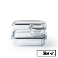 耐冷熱清透密封萬用保鮮盒3入組 (大中小3入組)