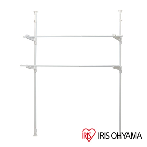 IRIS OHYAMA 頂天立地窗框曬衣架 MW-260NR 白色，可伸縮調整，適合不同窗型，可掛多件衣物。