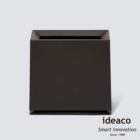 深棕色方形家用垃圾桶，容量 8.5L，採用簡潔現代設計，表面光滑，頂部開口。