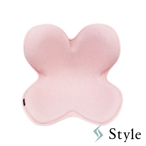 Style 品牌粉色美姿調整椅，採用獨特的蝴蝶結造型，提供舒適的坐姿支撐。