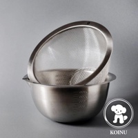 不鏽鋼濾水網&刻度料理盆 (21cm)