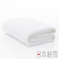今治超長棉浴巾，白色，柔軟蓬鬆，材質為純棉。