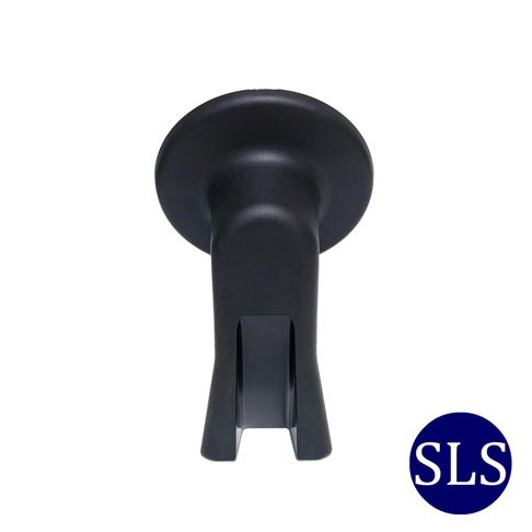 黑色霧面材質的 Smart Life Supply 鍋蓋把手，採立式設計，具有圓形底座與開口狀手柄結構，適合搭配 16 至 18 公分的鍋蓋使用，右下角附有圓形藍底白字的 SLS 品牌標誌。