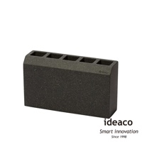 深灰色砂岩製重型五孔門擋雨傘架，表面帶有細微顆粒紋理，頂部有五個整齊排列的收納孔。