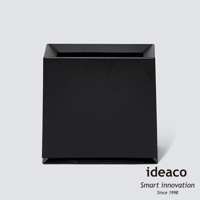 黑色方形家用垃圾桶，容量 8.5 公升，採用光滑材質，簡潔設計。