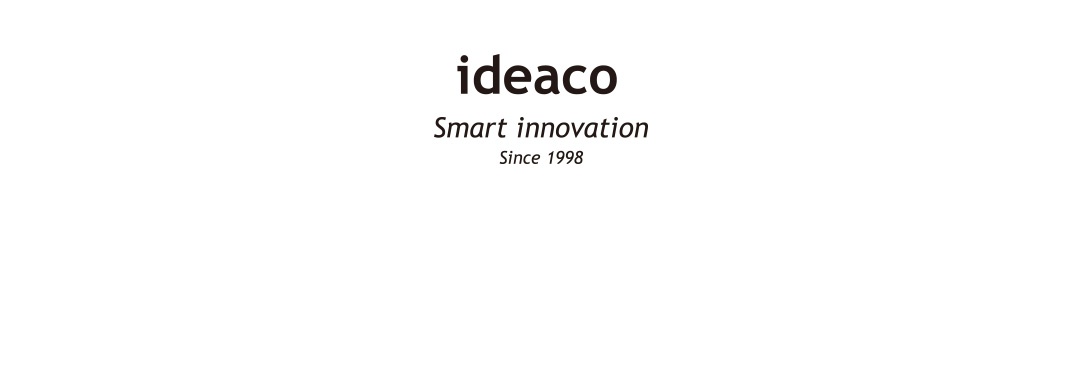 ideaco 品牌標誌，下方有「Smart innovation Since 1998」字樣。
