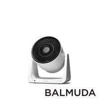 白色簡約設計的 BALMUDA GreenFan C2 循環扇，具有黑色扇網和可調角度的圓形風扇頭，整體造型現代。